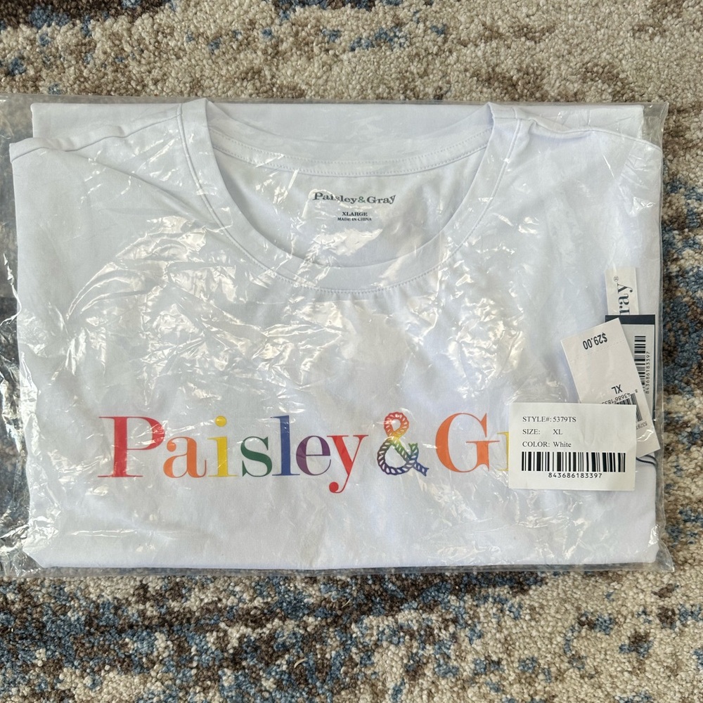 Men’s Paisley and Gray Logo T-Shirt